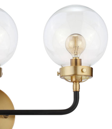Caleb Brass Vanity Wall Sconce Clear - JONATHAN Y